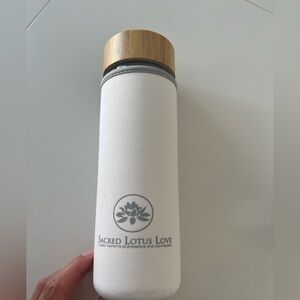 Sacred lotus love glass tea tumbler infuser + stainer